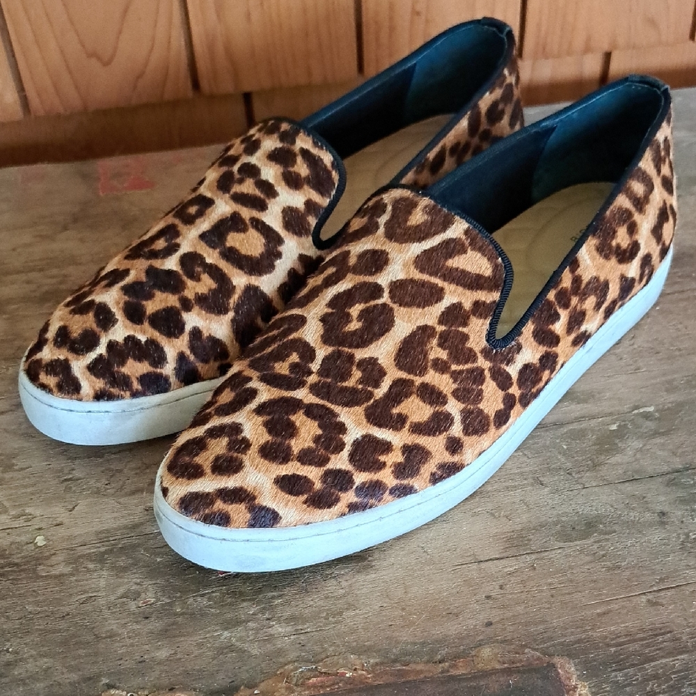 Birdies The Swift Calfhair Leopard Print Flats 7.5